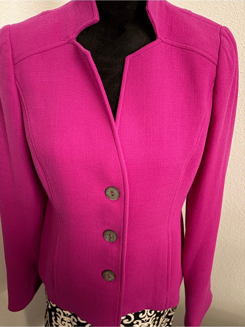 Women's Fuchsia Structured Button Jacket